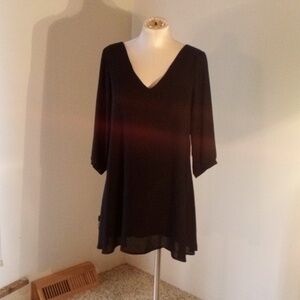 Women's size large black mini dress unique back spaghetti straps